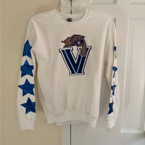 White Sweatshirt Villanova with Blue Stars